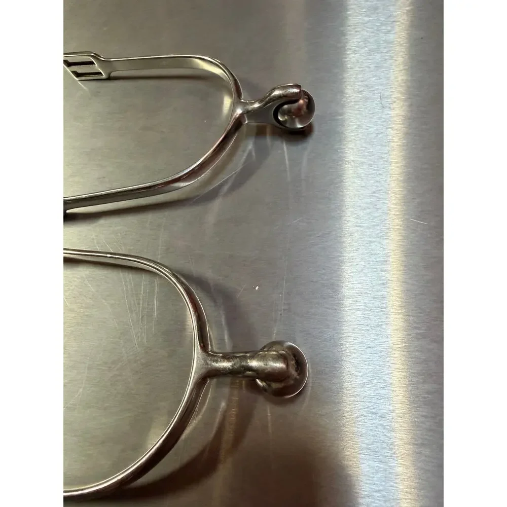 Horse Spurs, Roller Ball Spurs 5.9x3.3x0.6 Inch Stainless Steel, 2PCS Horse